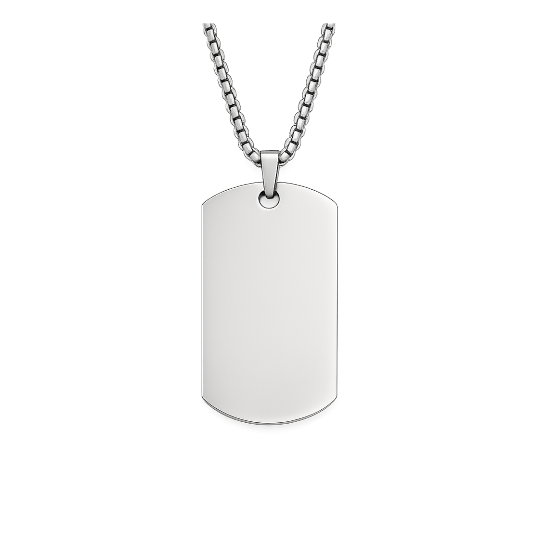 Collar Personalizado con Foto Grabada en Acero Inoxidable | Dije Tipo Placa Militar