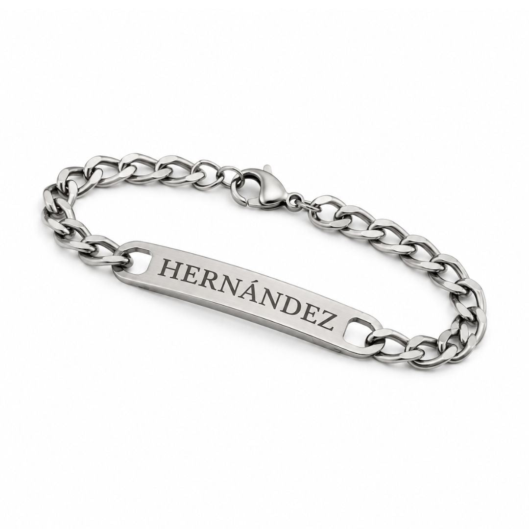 Pulsera Personalizada de Acero Inoxidable con Nombre | Grabado Láser | Regalo para Hombre y Mujer