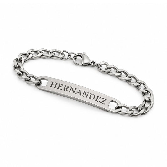 Pulsera Personalizada de Acero Inoxidable con Nombre | Grabado Láser | Regalo para Hombre y Mujer