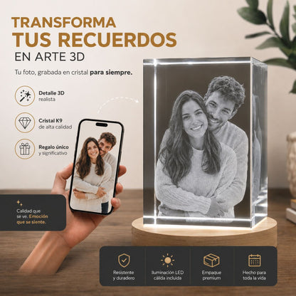 Cubo de cristal con foto personalizado