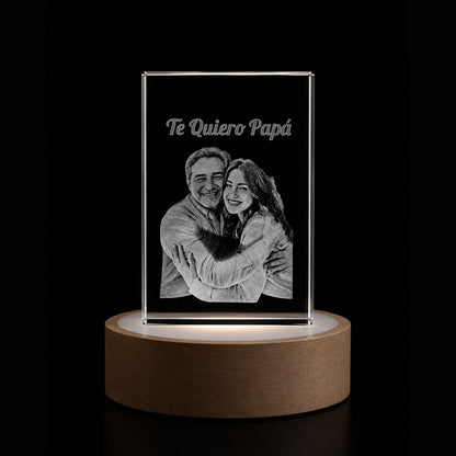 Cubo de cristal con foto personalizado