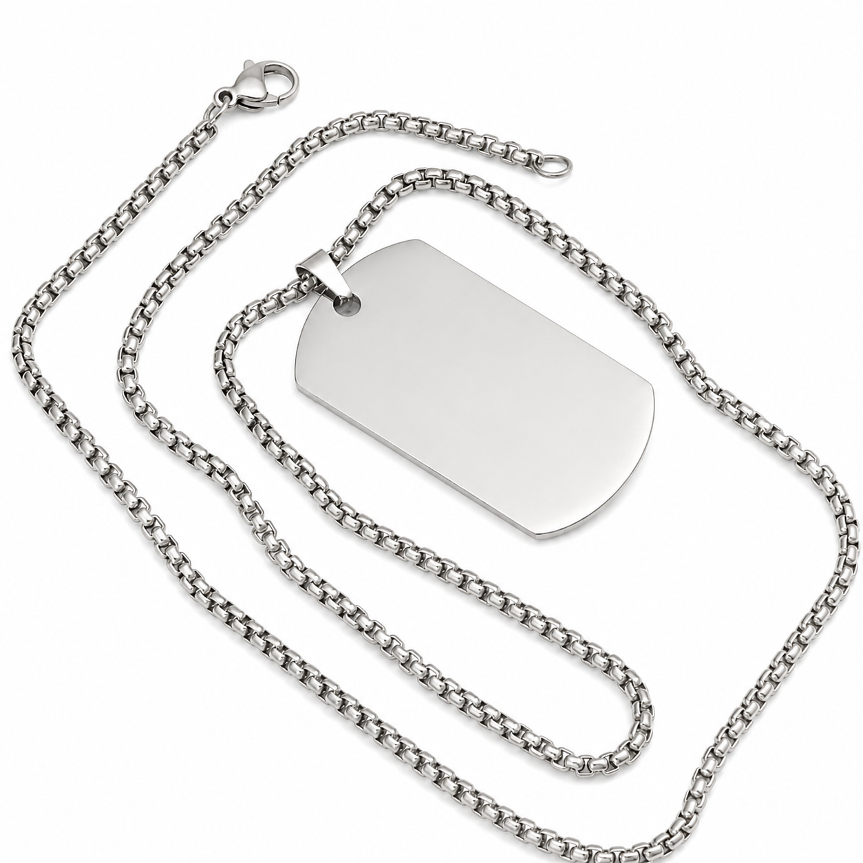 Collar Personalizado con Foto Grabada en Acero Inoxidable | Dije Tipo Placa Militar